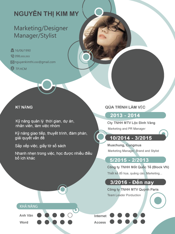 Mẫu cvMarketing MT02