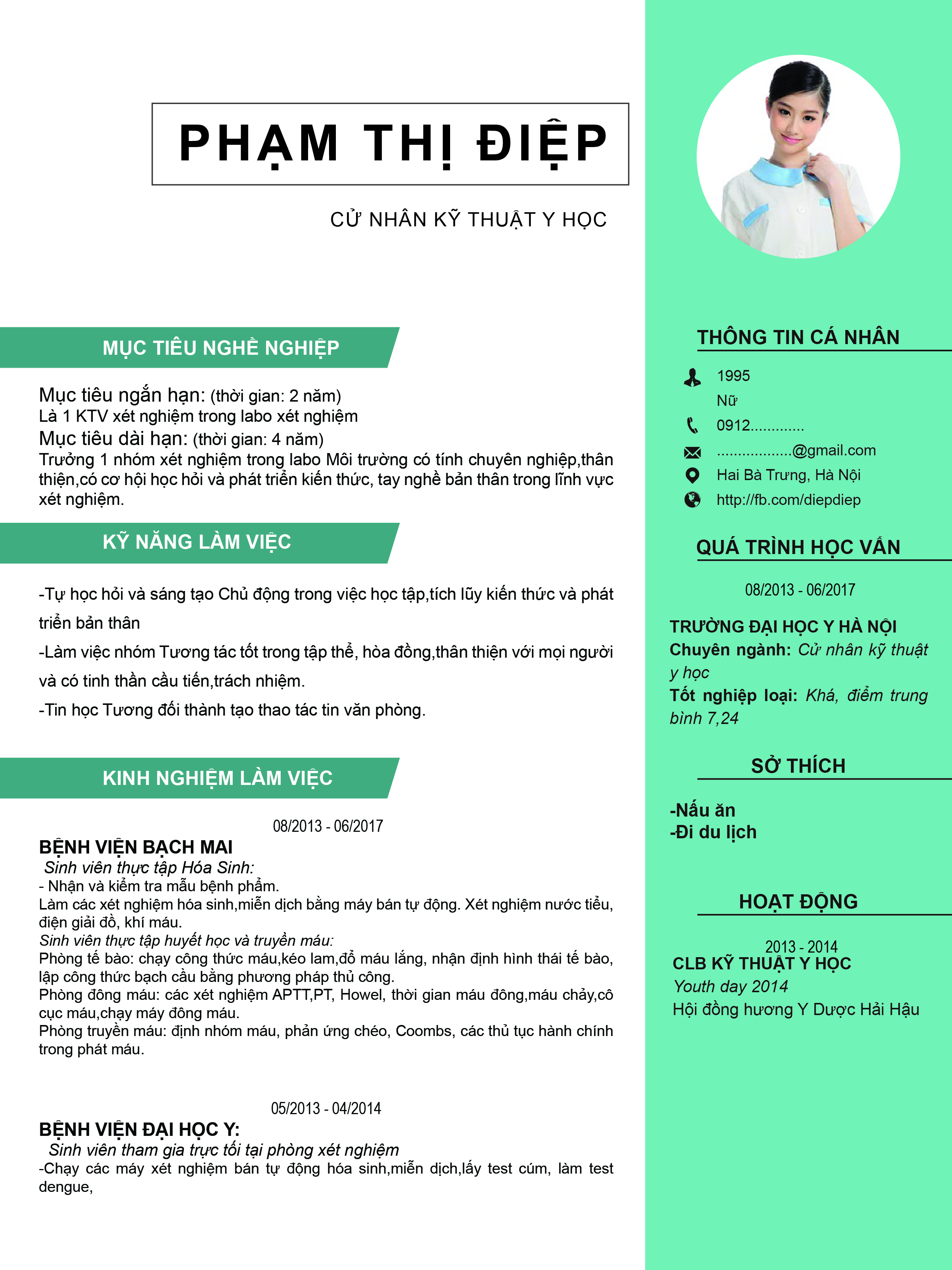 Mẫu cvKỹ Thuật Viên KTV03